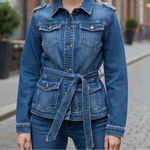 👛 (ANY 2/$30) WAREHOUSE ONE Denim Jacket Removable Belt
